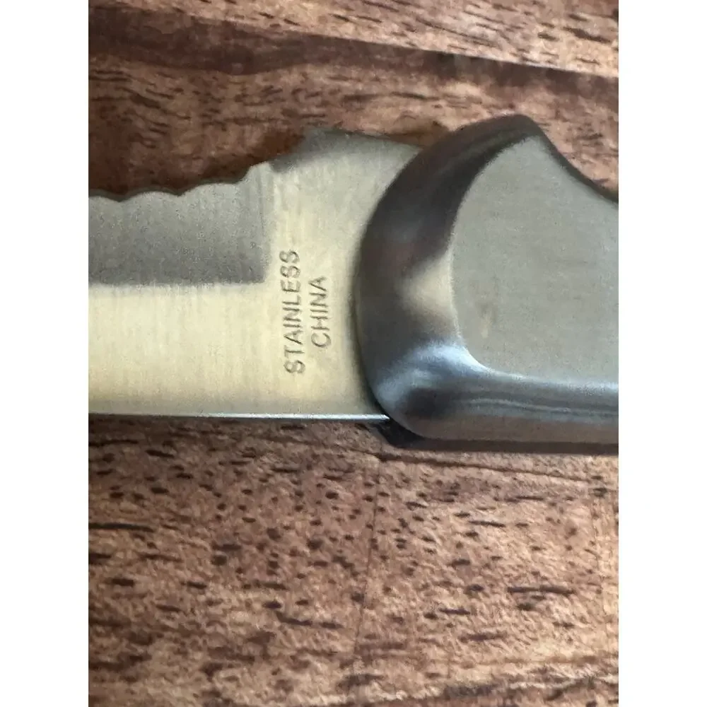 GINSU Stainless Steel Serrated Edge Boning Knife ~ Metal Handle